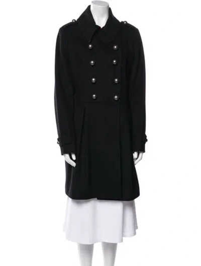 Pre-owned Barbour Wool Peacoat In Black