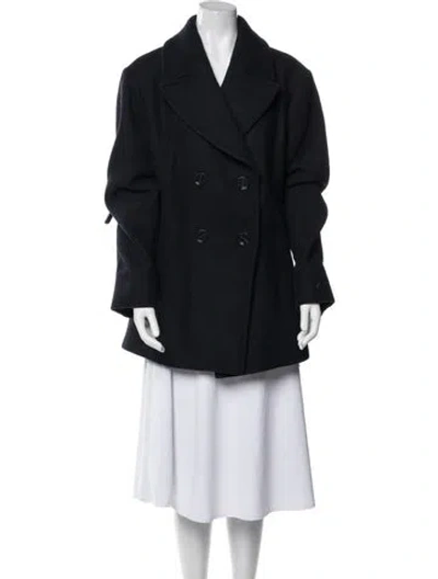 Pre-owned Barbour Wool Peacoat In Blue