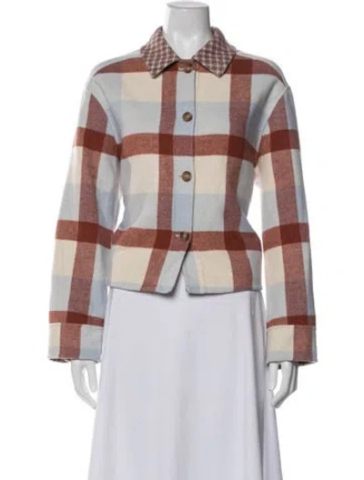 Pre-owned Barbour Wool Plaid Print Jacket W/ Tags In Multi