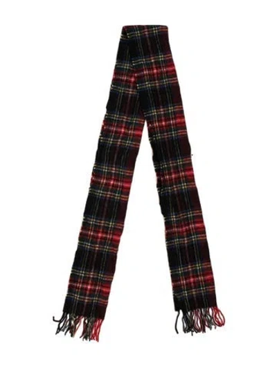 Pre-owned Barbour Wool Plaid Print Scarf In Black