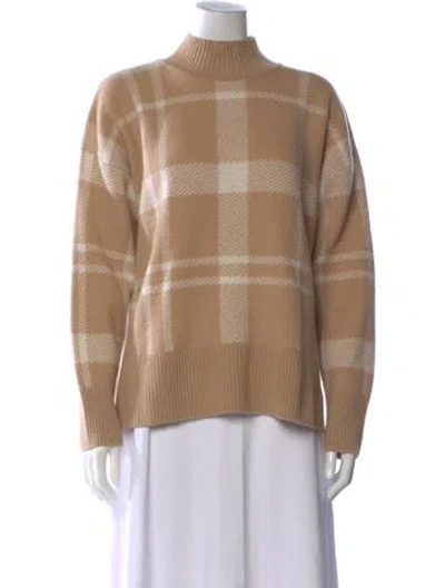Pre-owned Barbour Wool Plaid Print Sweater W/ Tags In Neutral