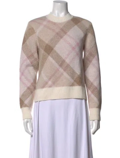 Pre-owned Barbour Wool Plaid Print Sweater W/ Tags In Neutral