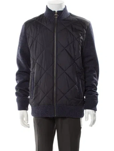 Pre-owned Barbour Wool Puffer Coat In Gray