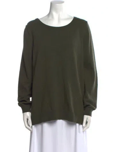 Pre-owned Barbour Wool Scoop Neck Sweater W/ Tags In Green