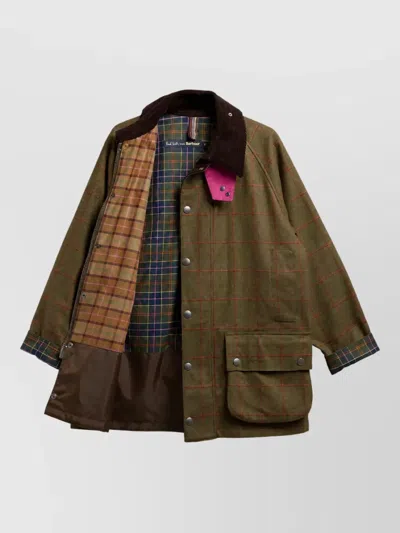 Barbour Wool Single Breasted Coat In Brown