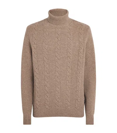 Barbour Wool Staplecross Rollneck Sweater In Brown