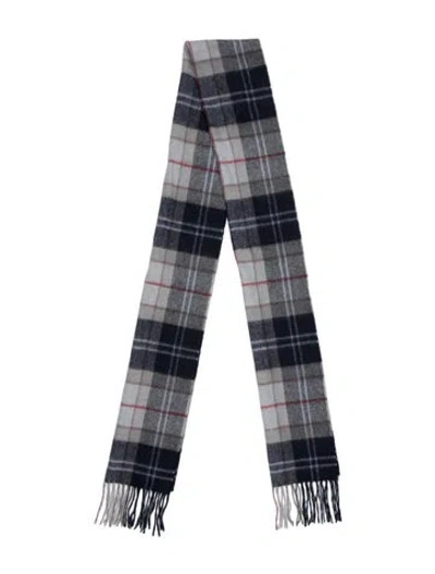 Pre-owned Barbour Wool Striped Scarf In Black