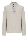 Barbour Buttoned High Neck Sweater In White