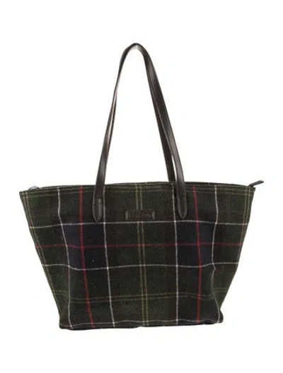 Pre-owned Barbour Wool Tote In Black