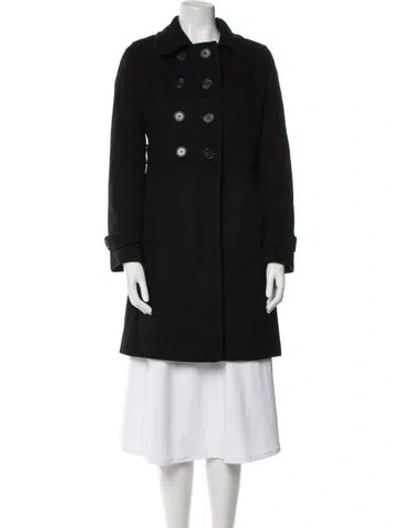 Pre-owned Barbour Wool Trench Coat In Black