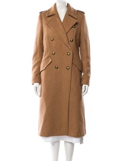 Pre-owned Barbour Wool Trench Coat W/ Tags In Brown