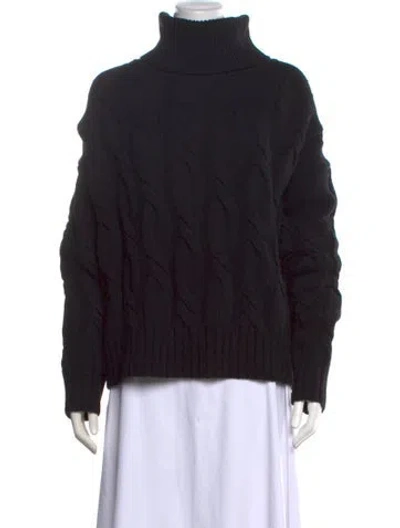 Pre-owned Barbour Wool Turtleneck Sweater In Black