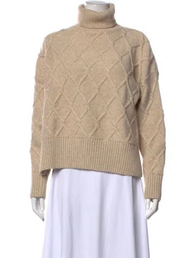 Pre-owned Barbour Wool Turtleneck Sweater In Brown