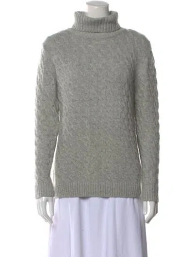Pre-owned Barbour Wool Turtleneck Sweater In Gray