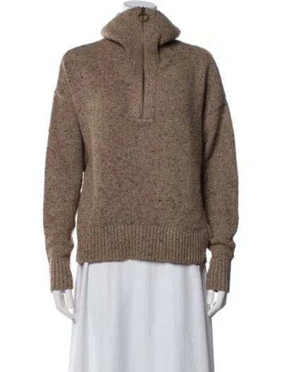 Pre-owned Barbour Wool Tweed Pattern Sweater In Neutral