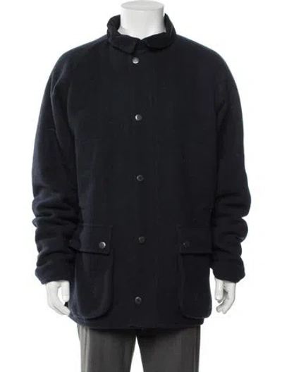 Pre-owned Barbour Wool Utility Jacket In Blue