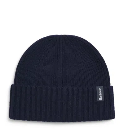 Barbour Wool-cashmere Danforth Beanie In Navy