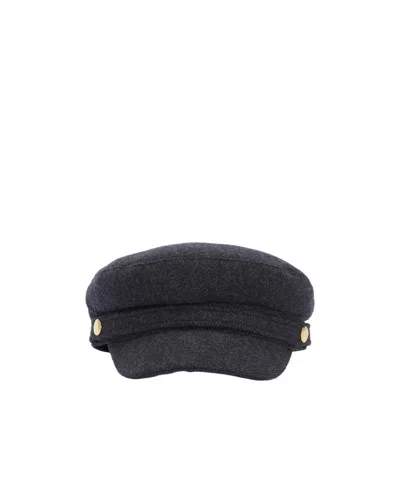 Barbour Woolen Newsboy Cap In Black