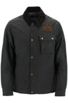 Barbour International Workers Wax Black Jacket In Sage (green)