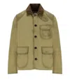 Barbour Cotton Workwear Jacket Corduroy Collar In Green