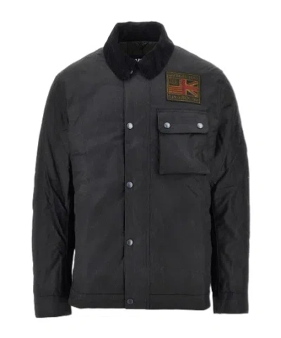 Barbour Workwear Waxed Cotton Jacket In Gray