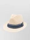 Barbour Woven Paper Hat Striped Band In Neutrals