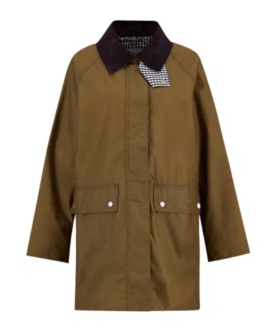 Barbour Wren Waxed Jacket In Green
