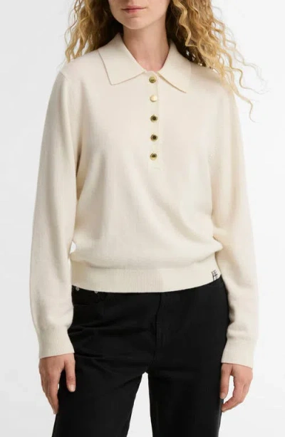 Barbour Wynn Merino Wool Polo Sweater In White