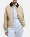 Barbour Womens Sand The Edit By Alexa Chung Two-buttoned-pockets Cotton-blend Jacket In Beige