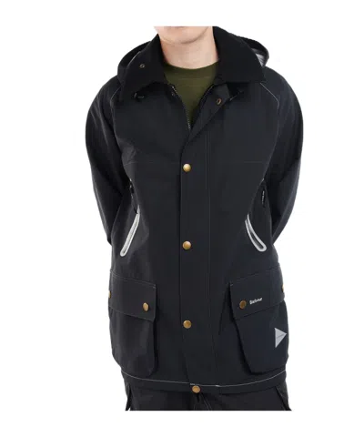 Barbour X And Wander Logo-printed Drawstring Hooded Jacket In Animal Print