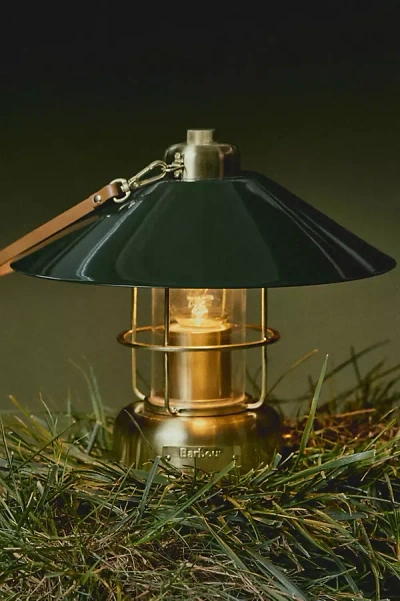 Barbour X Anthropologie Metal And Leather Rechargeable Cordless Lantern In Green