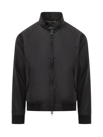 Barbour X Baracuta G4 Wax-coated Zipped Jacket In Black