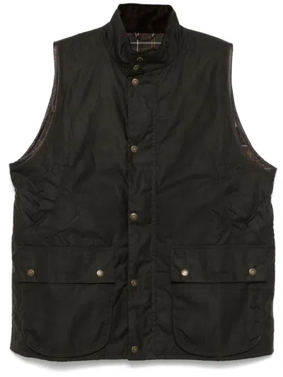 Barbour X Baracuta Waxed Gilet In Green