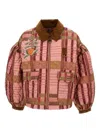 Barbour X Farm Rio Ana Clara Balloon-sleeves Quilted Jacket In Brown