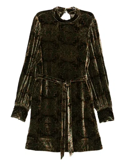 Barbour X Farm Rio Ana Clara Mini Dress In Green