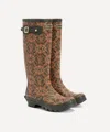 Barbour Pineapple Print Cami Wellington Boot In Brown