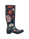 Barbour X Farm Rio Floral-print Rain Boots In Black
