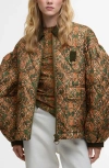 Barbour X Farm Rio Luisa Quilted Jacket In Green