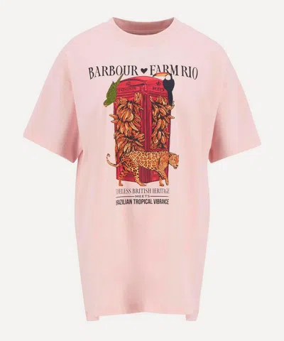 Barbour X Farm Rio Maria Clara Graphic T-shirt In Pink