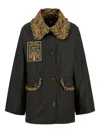 Barbour Farm Rio Maria-clara Waxed Jacket In Black