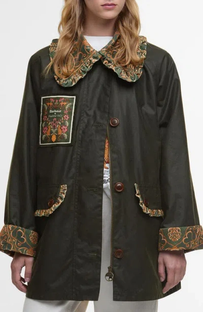 BARBOUR BARBOUR X FARM RIO MARIA-CLARA WAXED JACKET