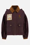 Barbour X Farm Rio Thais Waxed Cotton Jacket In Brown
