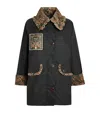 Barbour X Farm Rio Waxed Cotton Maria-clara Jacket In Black