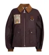 Barbour X Farm Rio Thais Waxed Cotton Jacket In Brown