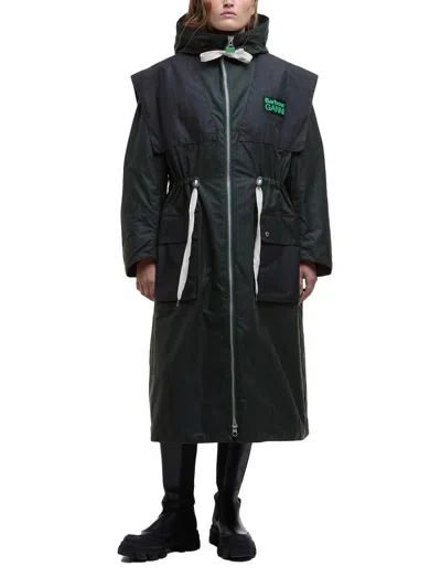 Barbour X Ganni  X Ganni Waxed Cotton Parka