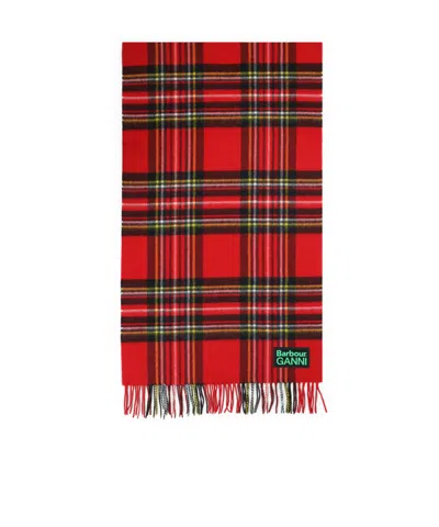 BARBOUR BARBOUR X GANNI CHECKERED FRINGED EDGE SCARF