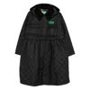 Barbour X Ganni Quilted Hooded Coat In Black