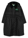 Barbour X Ganni Quilted Hooded Coat In Black