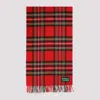 Barbour X Ganni Red Tartan Wool Scarf