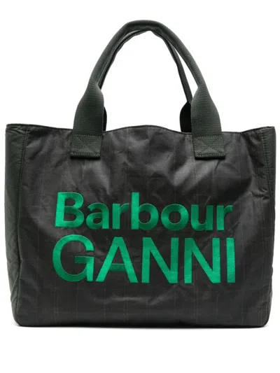 Barbour X Ganni Waxed Tote Bag In Multi